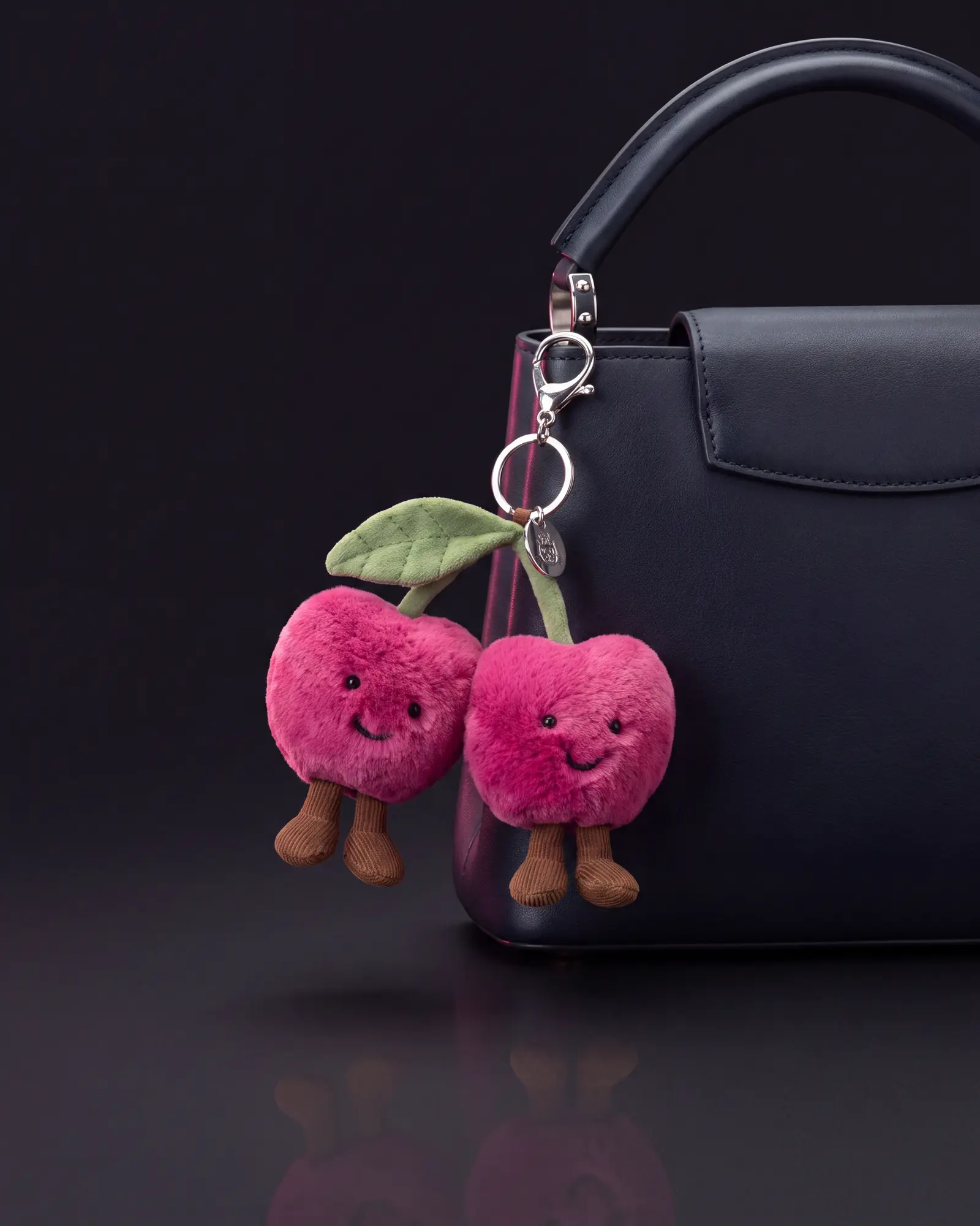 Amuseables Cherries Bag Charm, a second view.