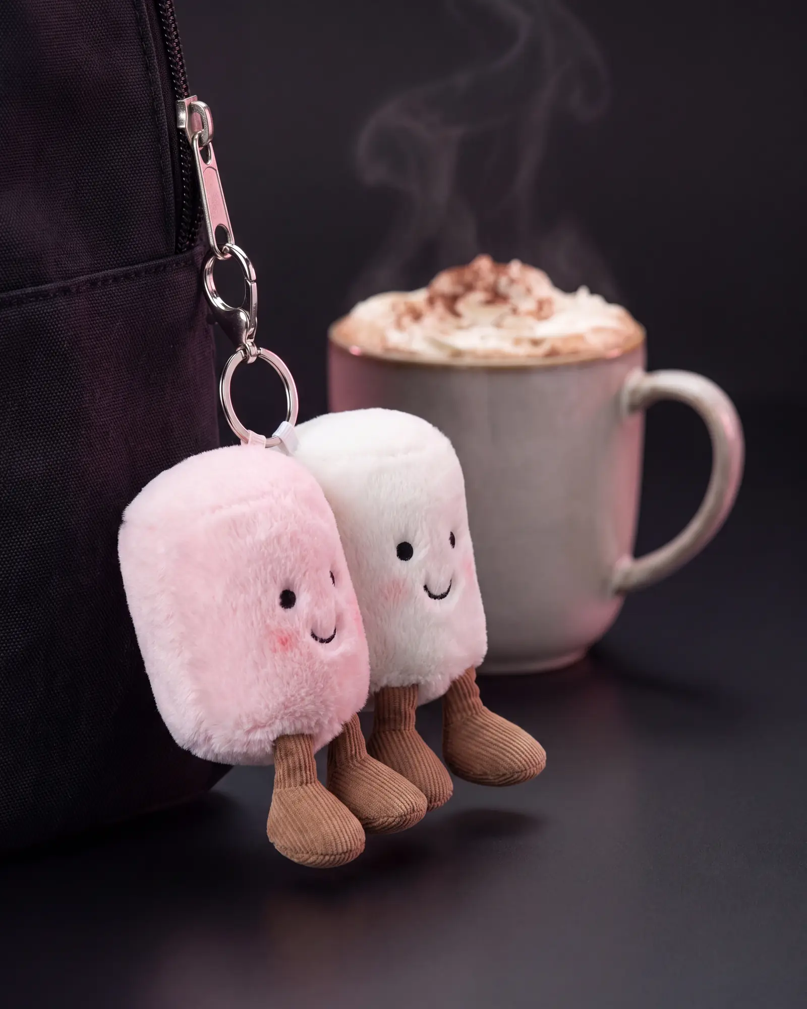 Amuseables Pair of Marshmallows Bag Charm, a second view.