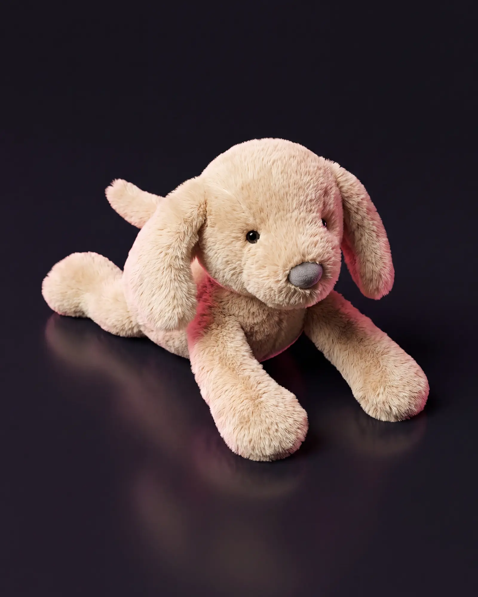 Bashful Luxe Puppy Orlando on a dark studio background.