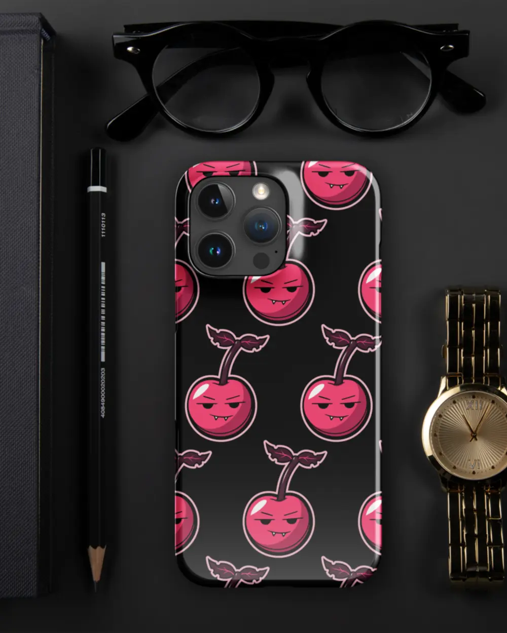 Cherry Case on the Pro Max on a desk
