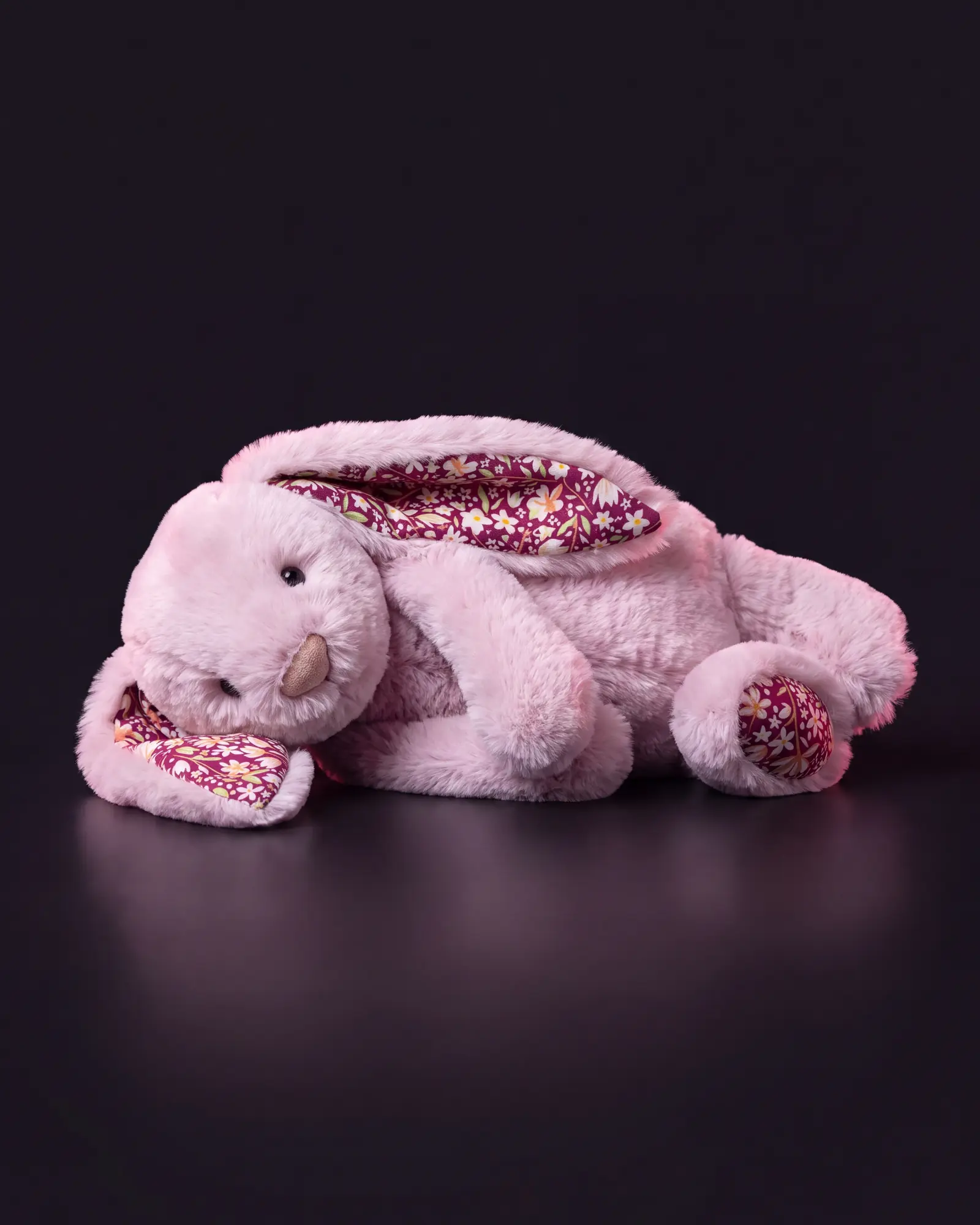 Thistlepop Blossom Luxe Bunny on a dark studio background.